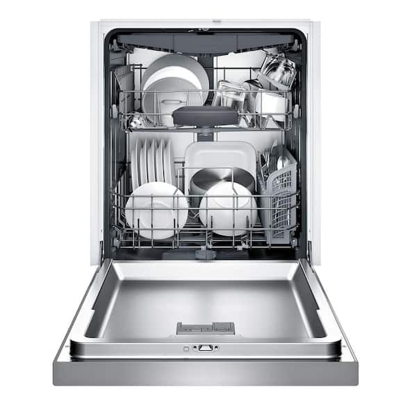 Bosch 300 Series 24 in. Stainless Steel Front Control Tall Tub Dishwasher with Stainless Steel Tub and 3rd Rack, 44dBA
