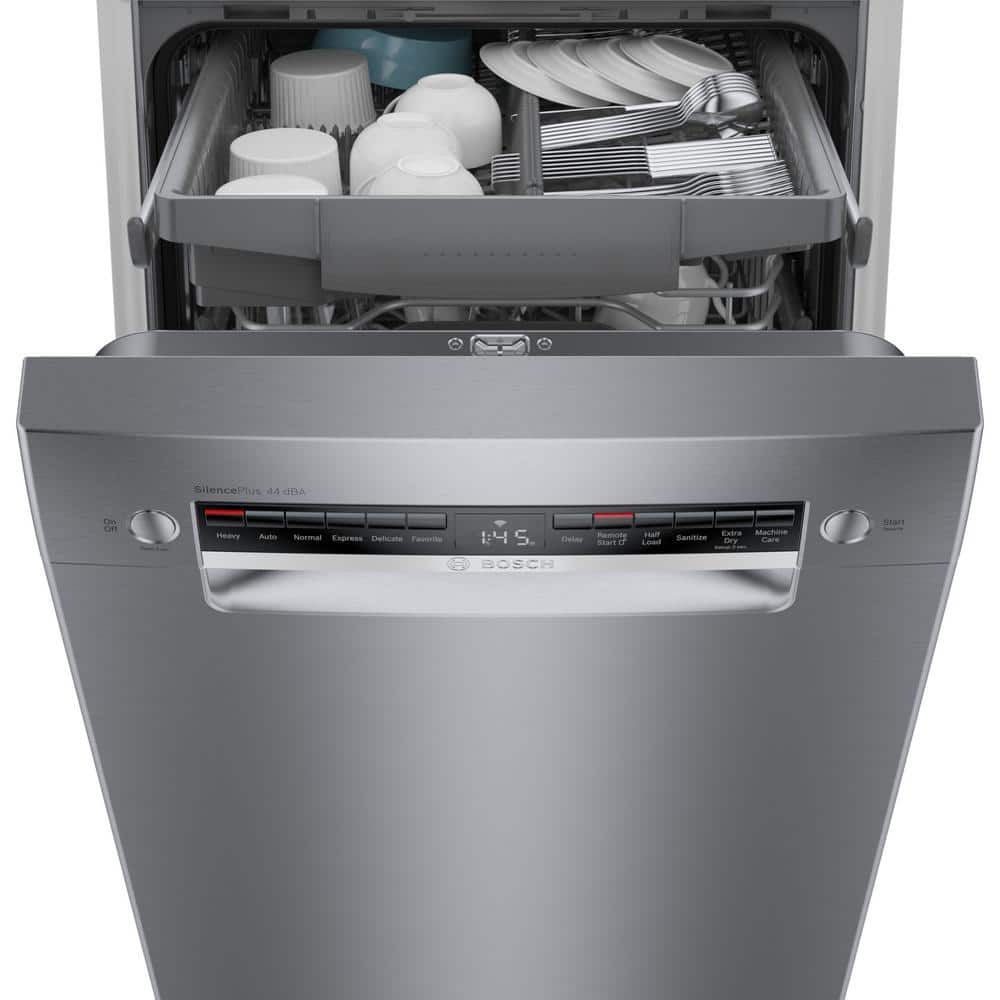 Bosch 800 Series 18 in. ADA Compact Front Control Dishwasher in Stainless Steel with Stainless Steel Tub and 3rd Rack, 44dBA