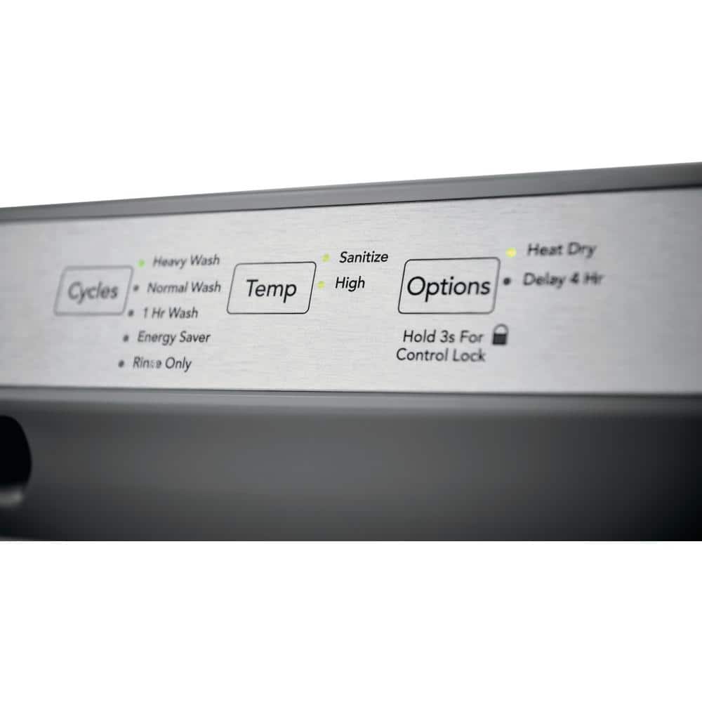 Frigidaire 24 in. Stainless Steel Front Control Built-In Tall Tub Dishwasher, 55 dBA